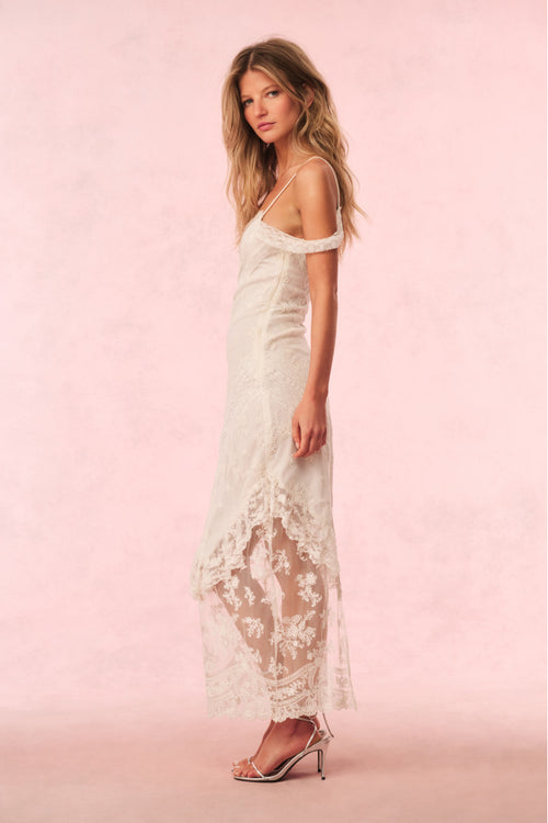 Riville Lace Off-The-Shoulder Maxi Dress