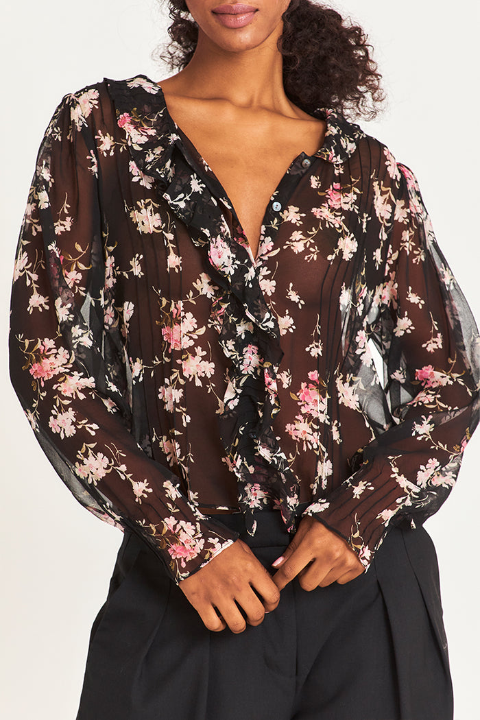 Rizzo Chiffon Floral Top