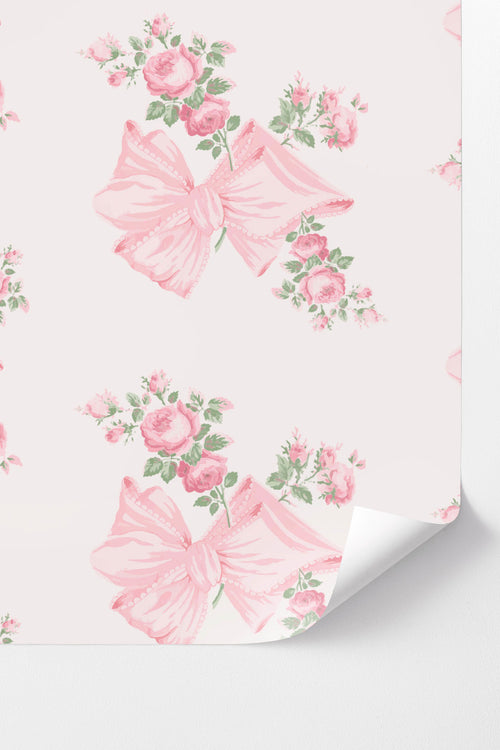 Rosa Beaux in Pink Mint Peel + Stick Wallpaper