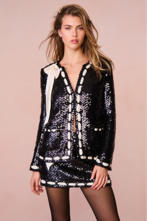 Rosina Ribbon Sequined Jacket