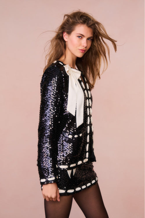 Rosina Ribbon Sequined Jacket