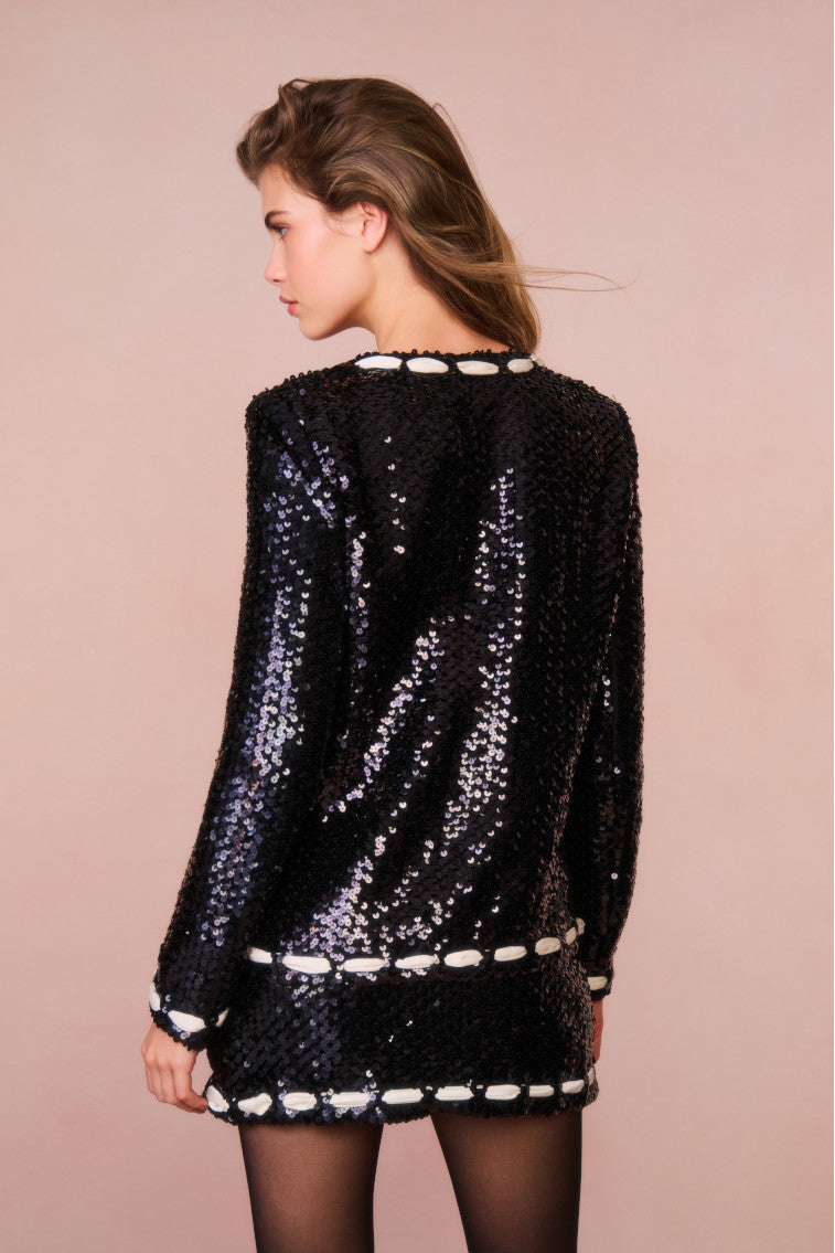 Rosina Ribbon Sequined Jacket