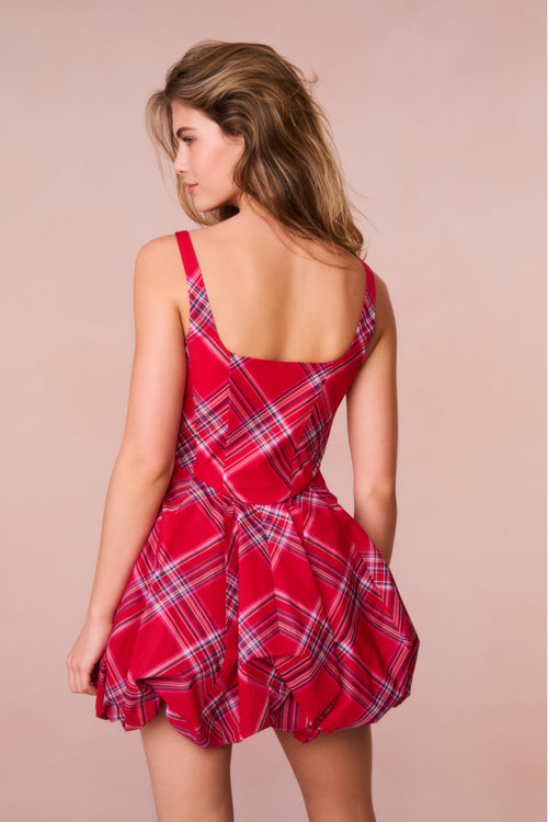 Ruelle Tartan Mini Bubble Dress