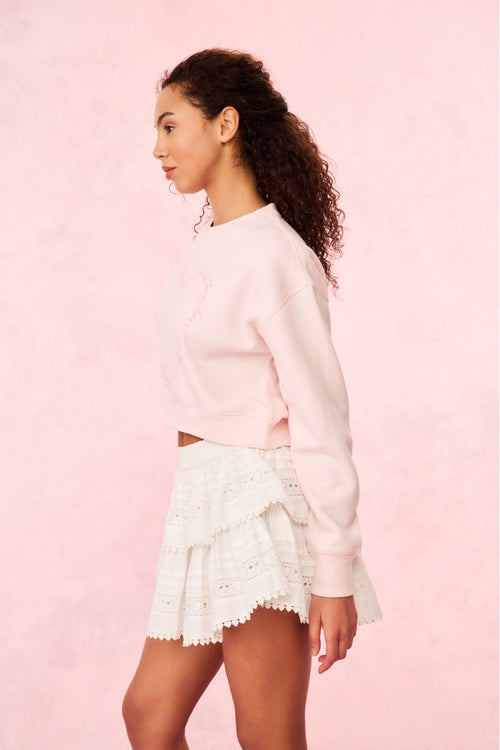 Ruffle Mini Heart Eyelet Lace Skirt