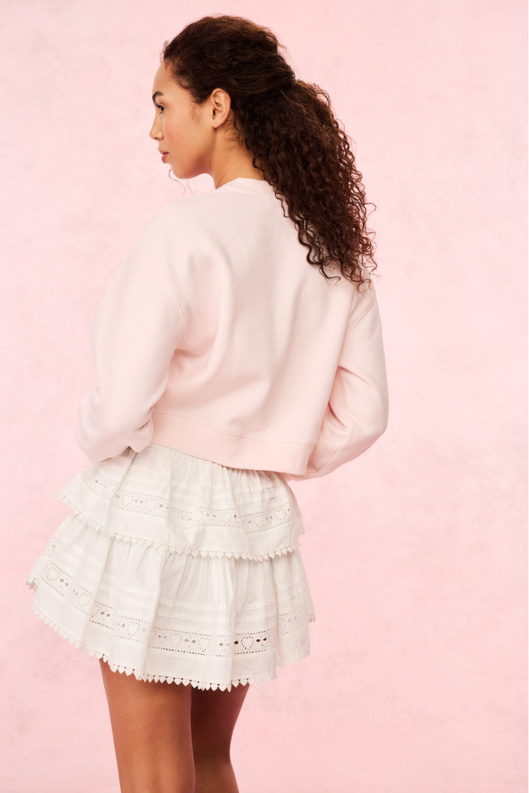 Ruffle Mini Heart Eyelet Lace Skirt