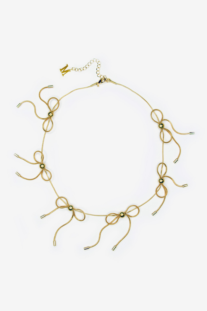 Marland Backus Gold Bow Necklace