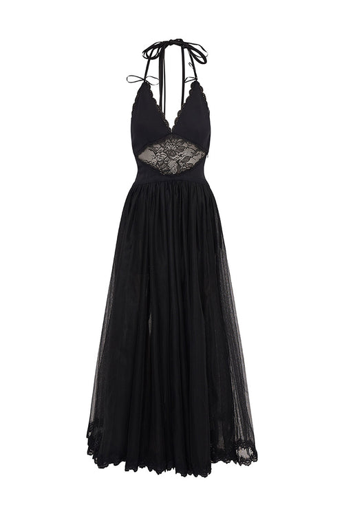 Serendipity Lace Maxi Halter Dress