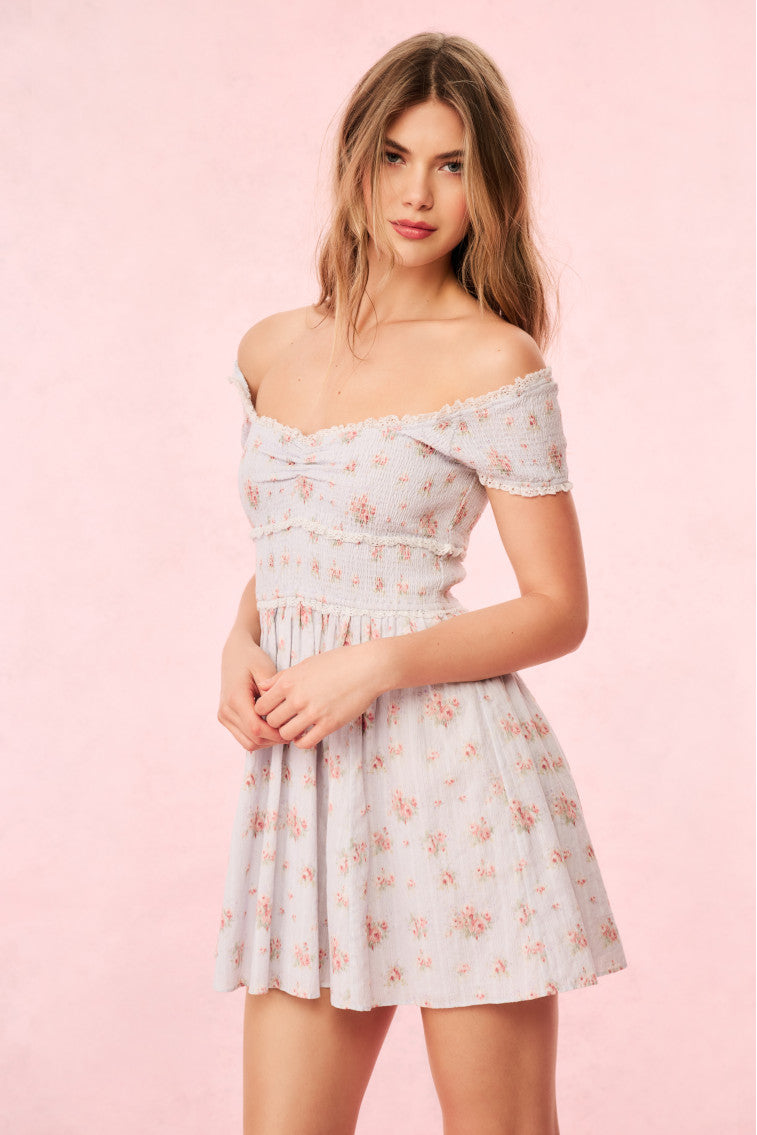 Siona Cotton Floral Mini Dress