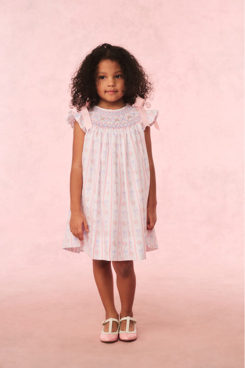 Cecil & Lou Girls Smocked Bow Dress