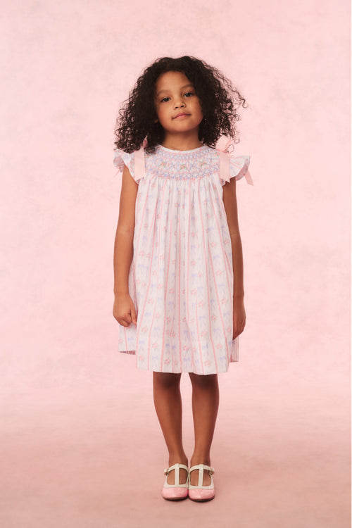 Cecil & Lou Girls Smocked Bow Dress