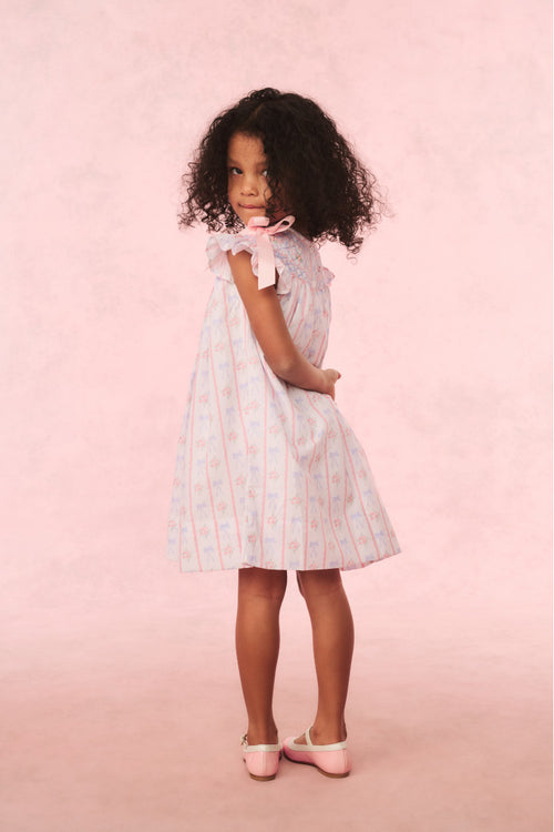 Cecil & Lou Girls Smocked Bow Dress