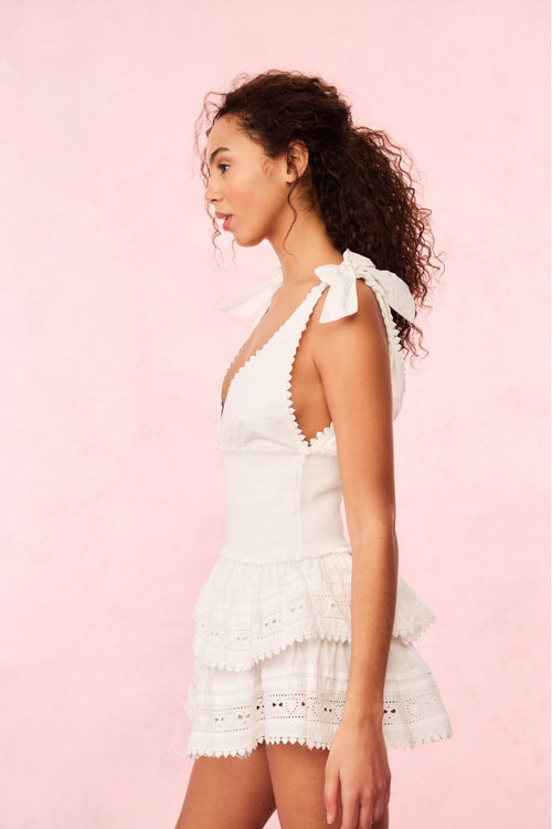 Soira Heart Eyelet Lace Mini Dress