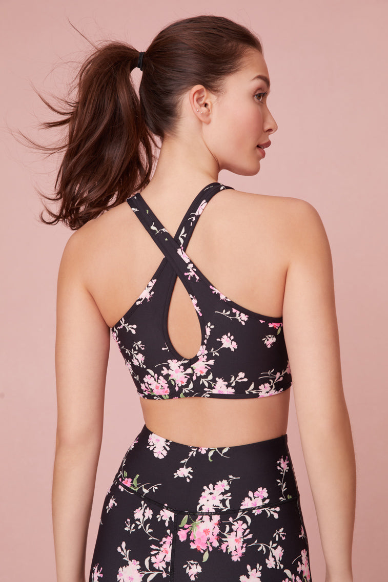 Solange Floral Sports Bra- Women's Luxury Activewear | LoveShackFancy