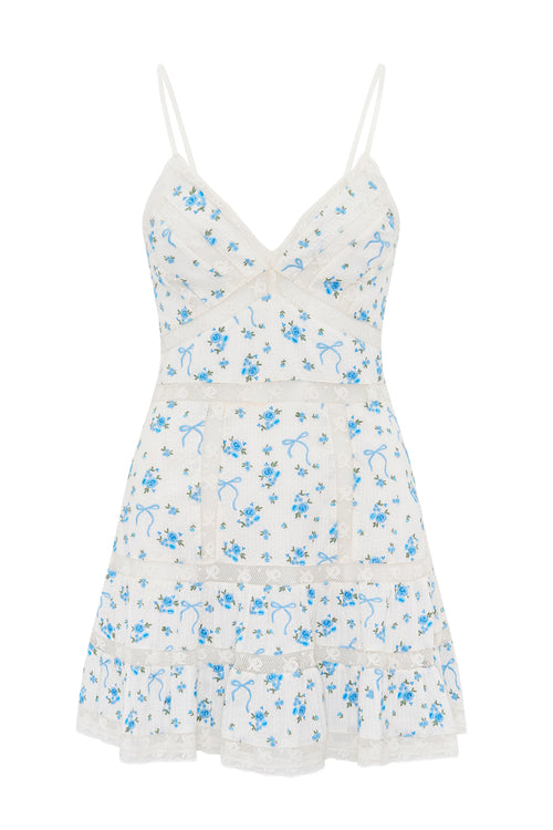 Solbina Cotton Rose & Bow Mini Dress