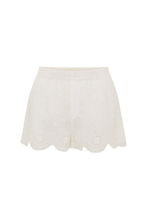 Sorin Cotton Eyelet Cover-Up Shorts