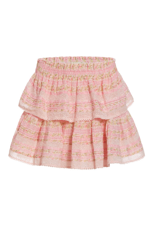 Ruffle Mini Signature Fragrance Print Skirt