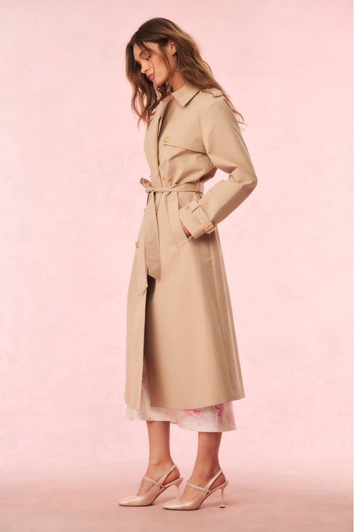 Thiel Bow-Embroidered Trench Coat