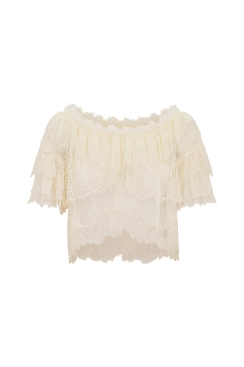 Vienne Lace Ruffle Top