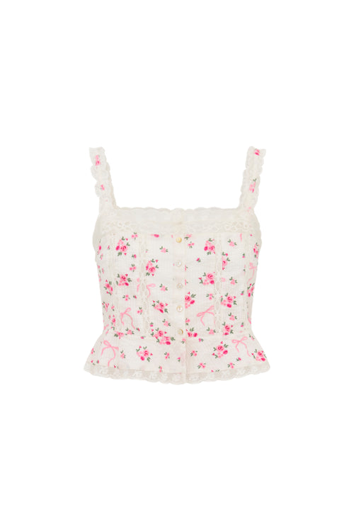 Vietta Cotton Rose & Bow Top