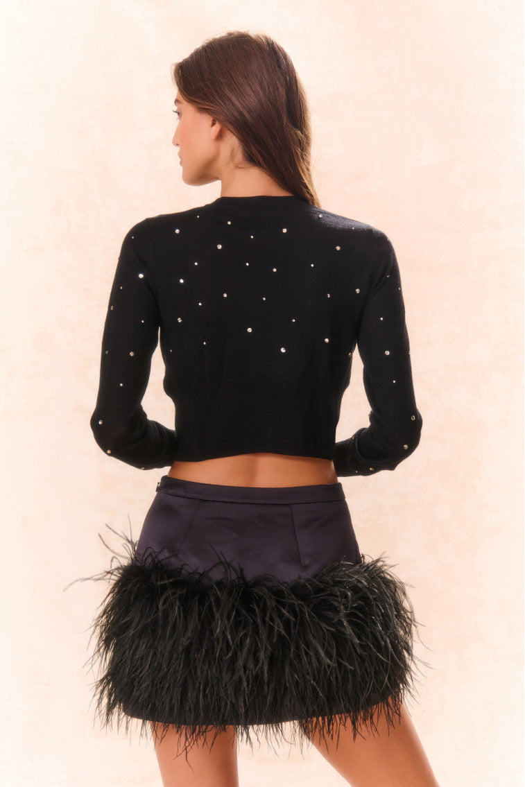 Viviette Feather Mini Skirt