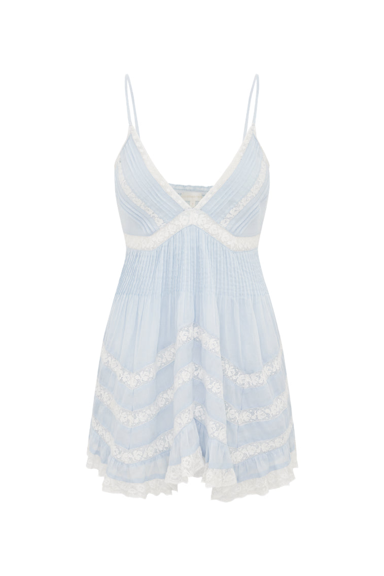 Alonna Cotton Lace-Trimmed Mini Dress