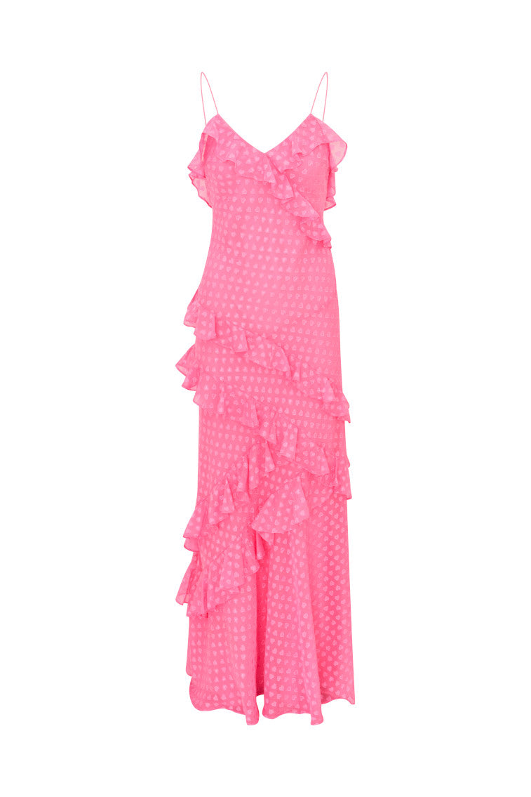 Rialto Heart Ruffle Maxi Dress