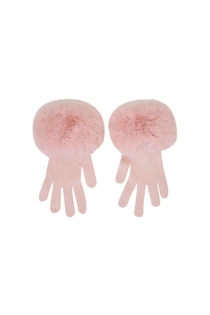 LoveShackFancy x MAX&MOI Adalia Wool-Cashmere Faux Fur Gloves