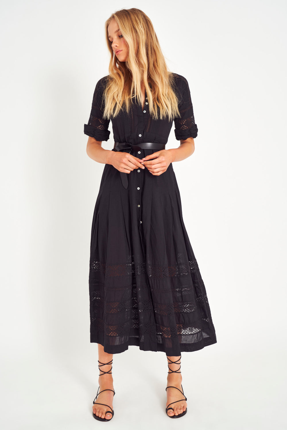 Edie Lace Midi Dress - Womens Dresses | LoveShackFancy.com