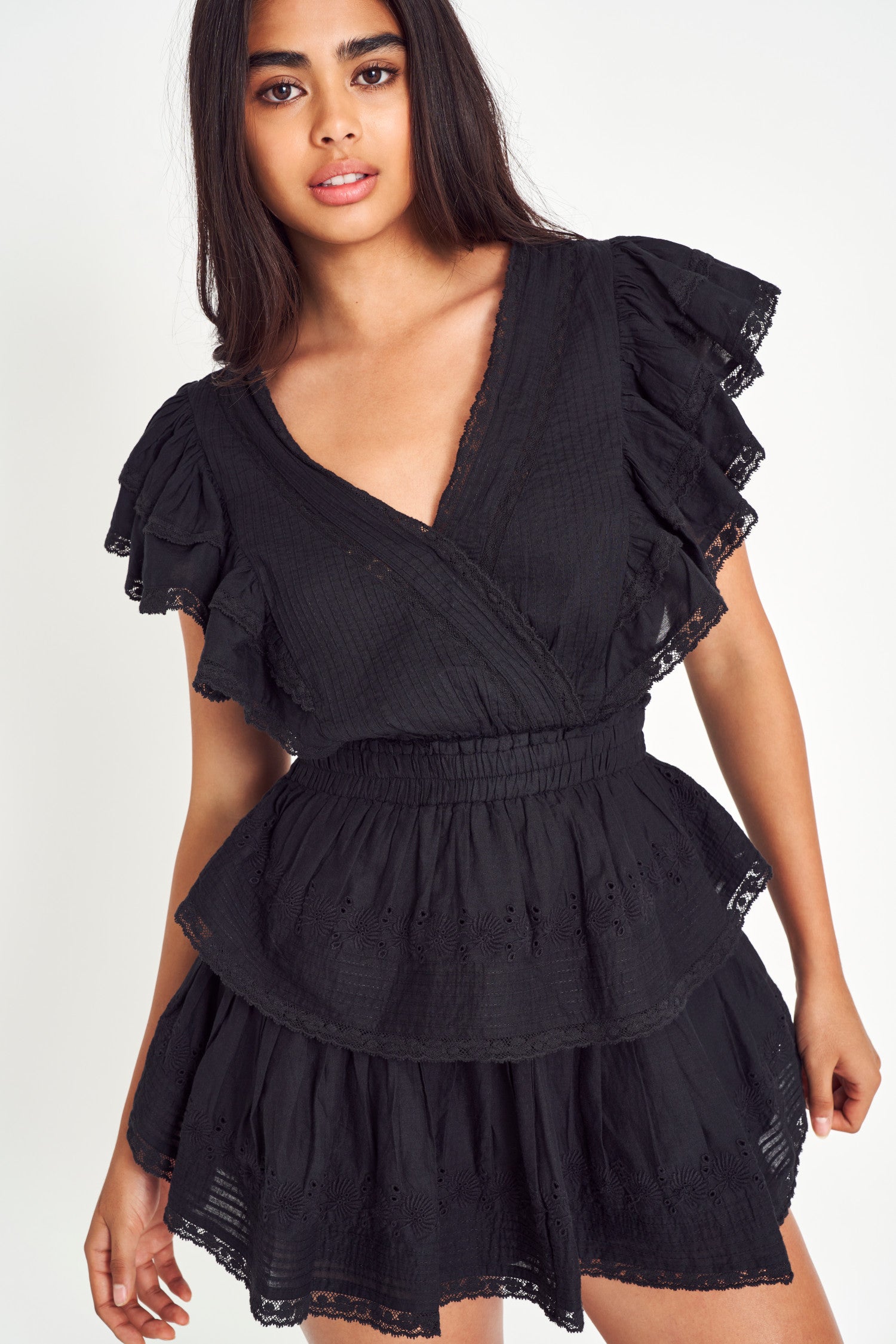 Gwen Ruffle Mini Dress - Women's Dresses | LoveShackFancy.com