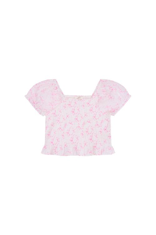 Girls Fabielle Bow Print Top