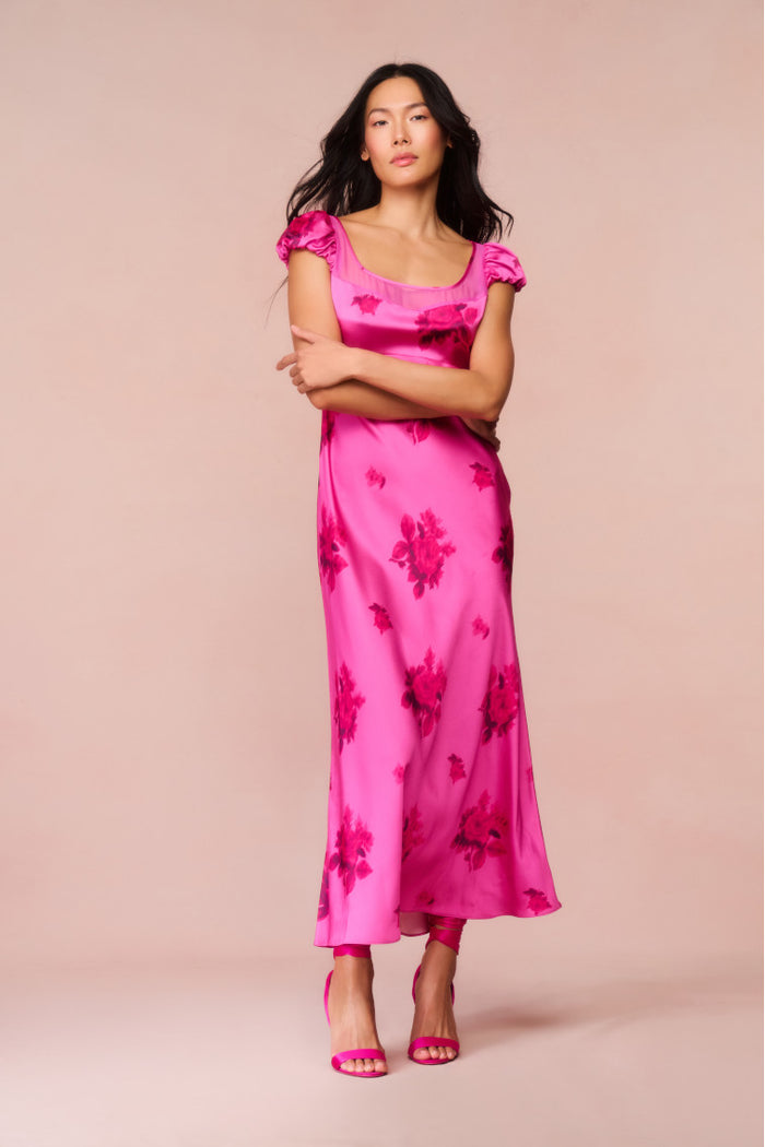 Joelette Floral Satin Maxi Dress