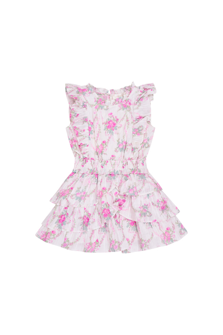 Girls Decker Floral Ruffle Mini Dress