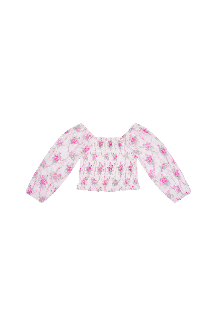 Girls Malva Cotton Floral Top