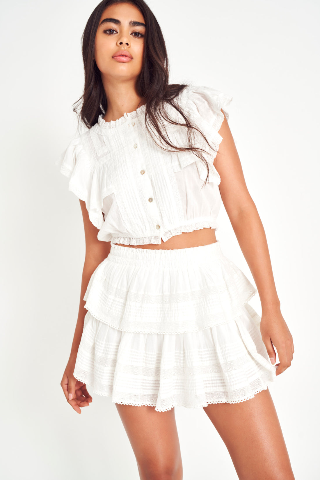 Ruffle Mini Skirt -Designer Skirts | LoveShackFancy