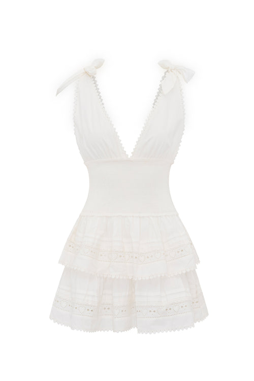 Soira Heart Eyelet Lace Mini Dress