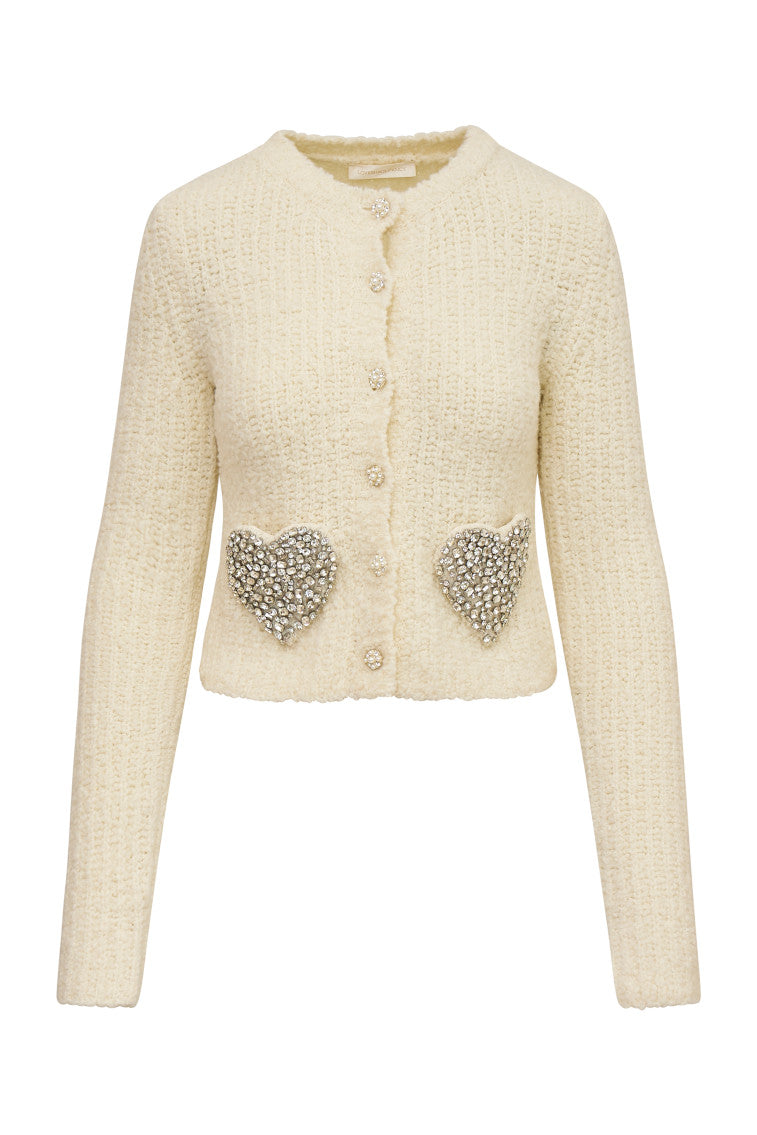 Leocadia Wool-Blend Heart Cardigan