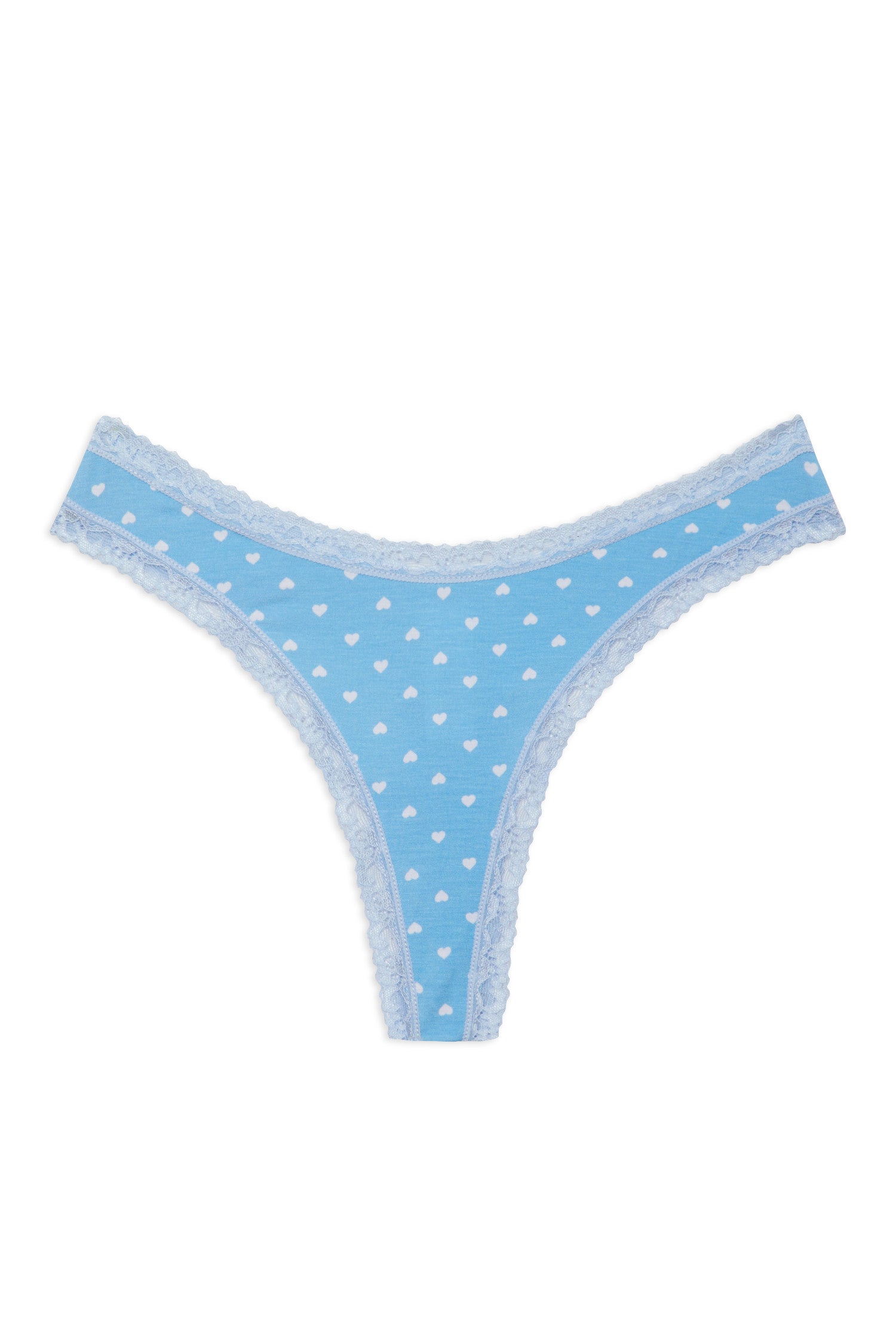 Pack of 3 blue stretch cotton thongs with geometric patterns Les